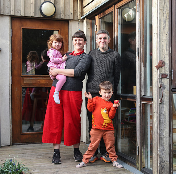 Family at Springhill Cohousing in Stroud, Gloucestershire